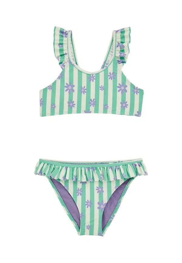 Купальник комплект с цветочным принтом We Fashion, Sea Green, зеленый
