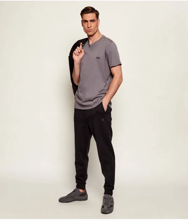 Мужская футболка хлопковая T-Shirt rn 365 BOSS, серый — фото 2