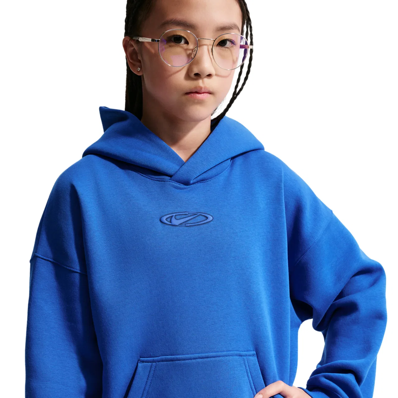 Детское худи с капюшоном оверсайз с принтом Nike NSW Club Fleece OS Hoodie Nike, Game Royal Game Royal Midnight Navy