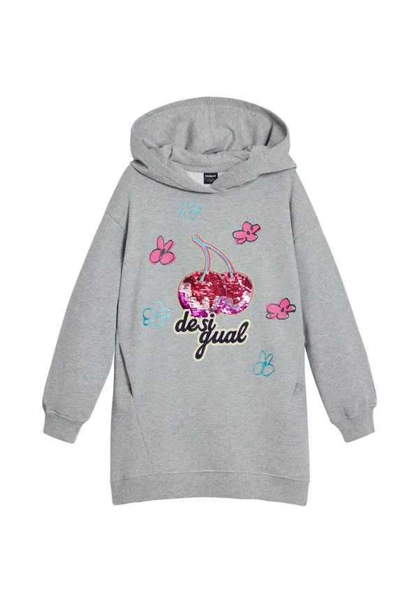 Платье с капюшоном вишневого цвета Desigual, Gray — фото 4