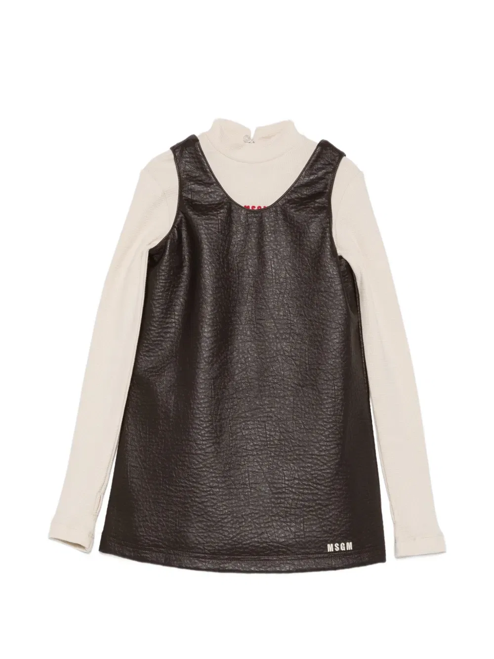 Комплект с платьем и боди MSGM Kids, коричневый/бежевый