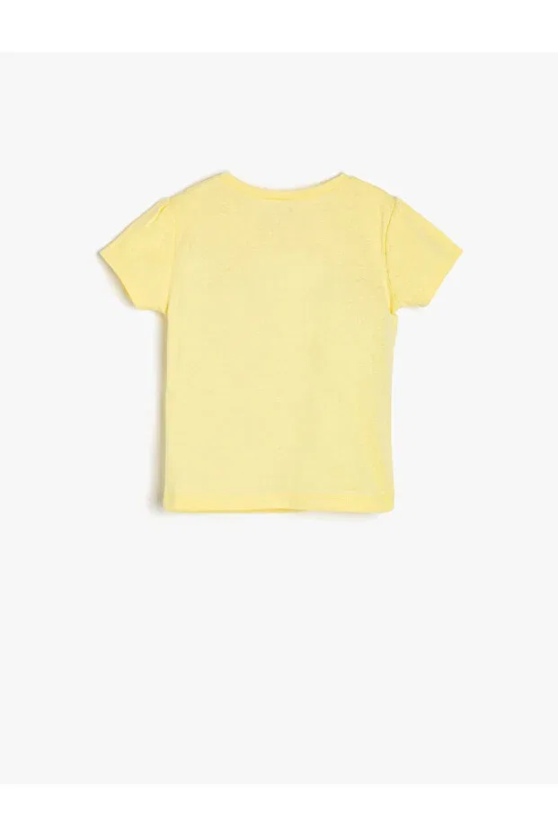 Детская футболка для девочек хлопковая Koton, Yellow — фото 2
