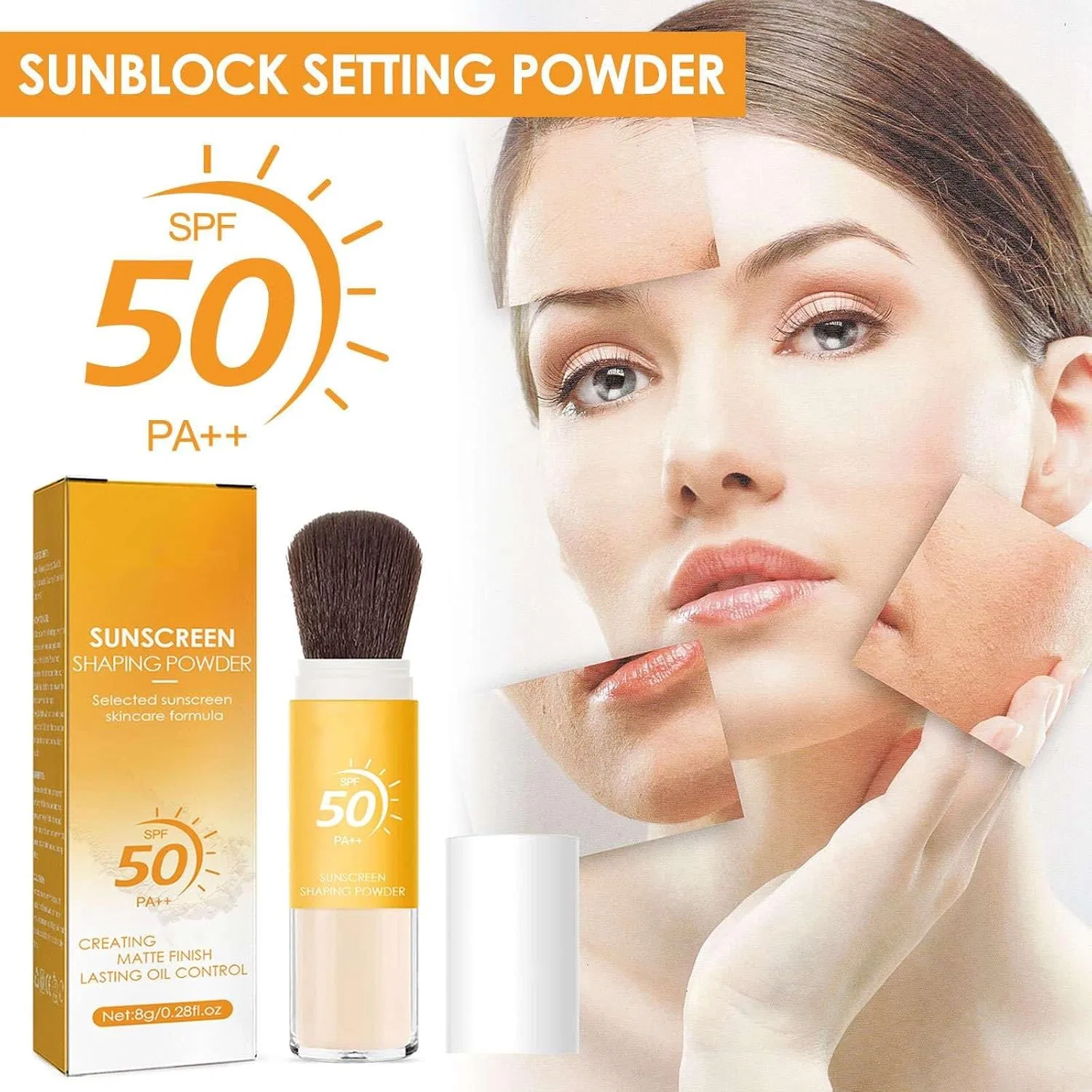 Солнцезащитная пудра для кожи головы Yuxtth, 1 шт, 8 г, SPF 50, 1PC — фото 3
