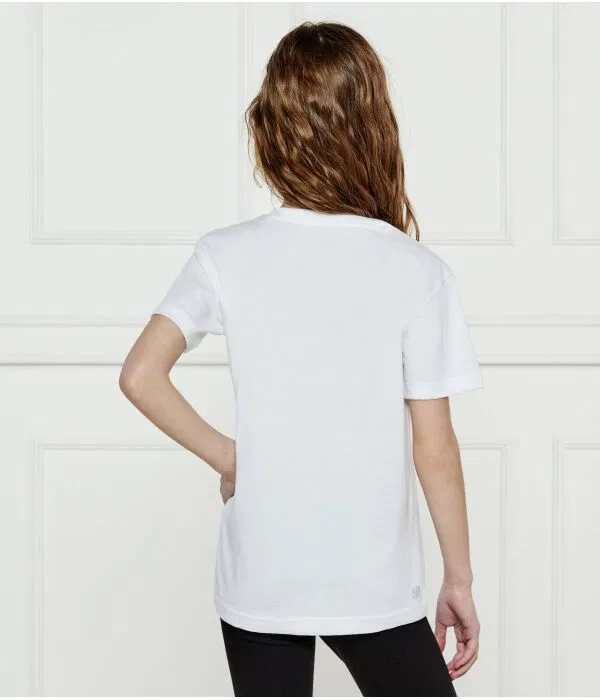 Детская футболка для девочек с круглым вырезом Lacoste, белый — фото 3