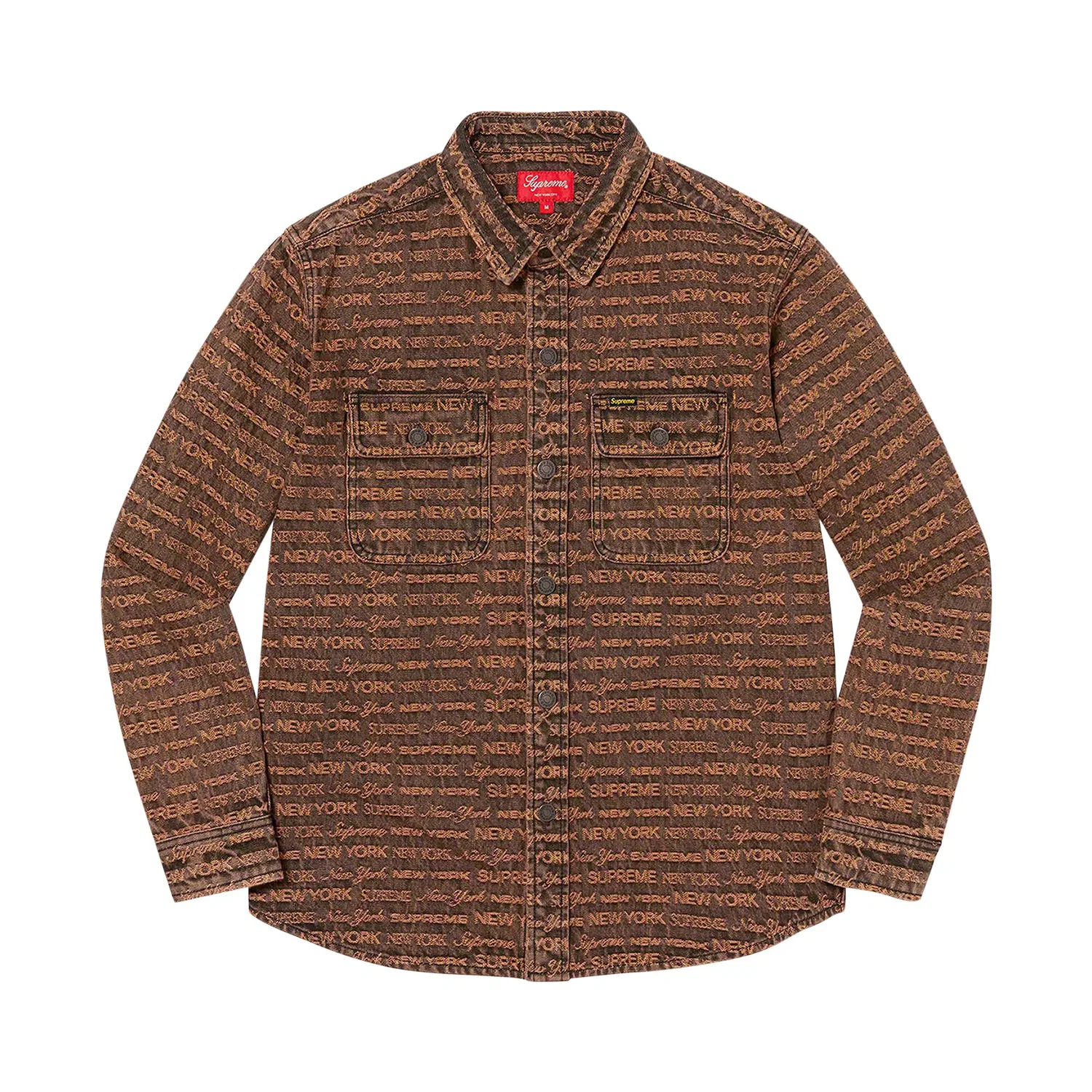 Рубашка джинсовая с жаккардовым узором Supreme, Brown