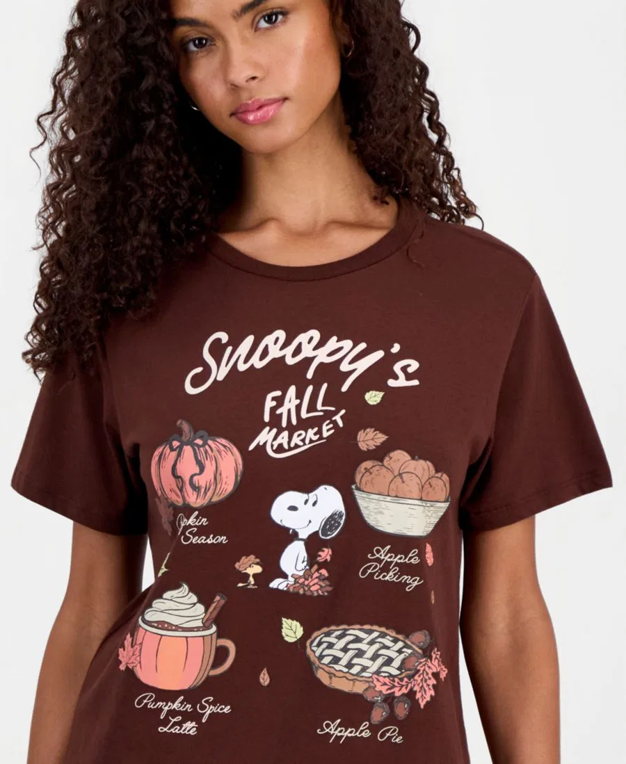 Футболка с графическим принтом Snoopy Fall Market Grayson Threads, The Label, Shaved Chocolate — фото 2