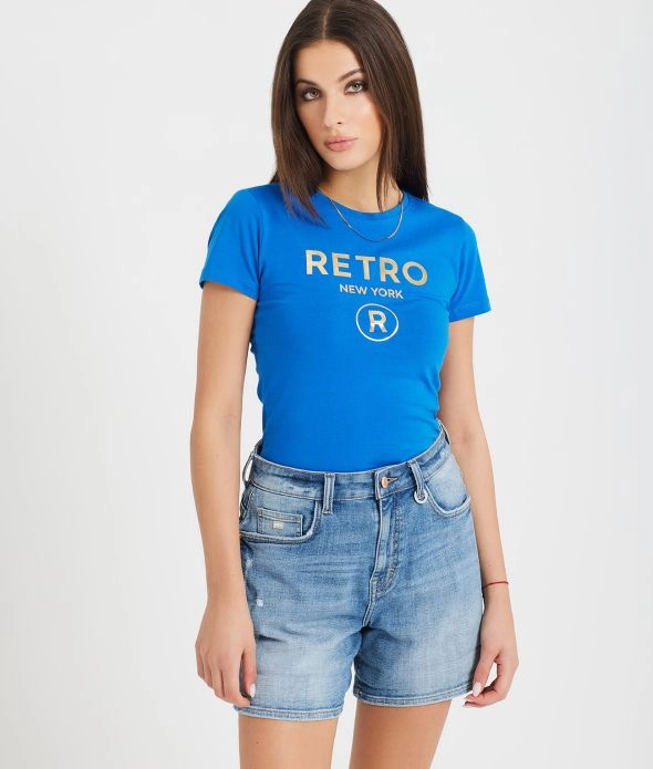 

Льняная футболка Retro Jeans, синий