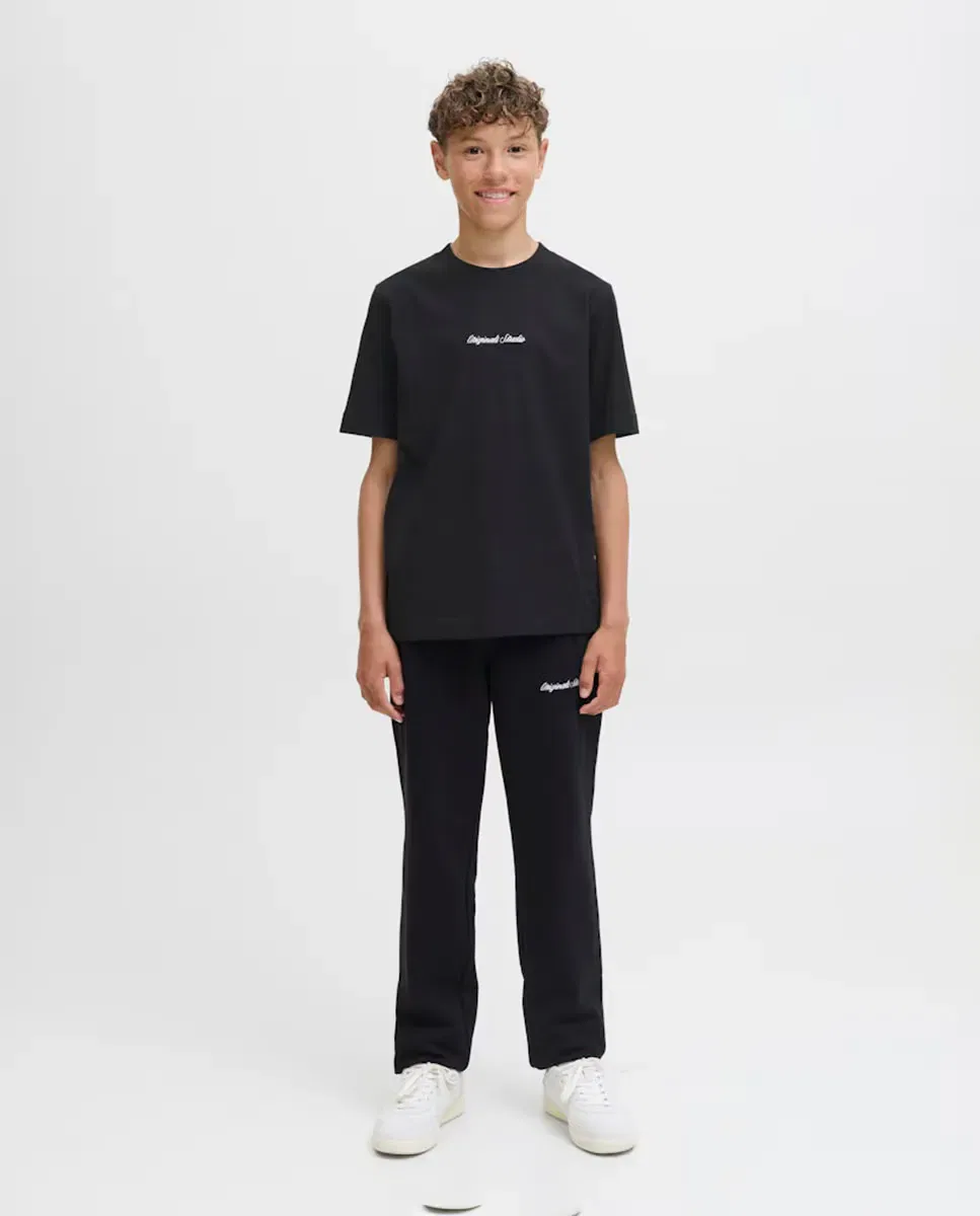 Детская футболка для мальчиков хлопковая Jack & Jones, Negro — фото 3