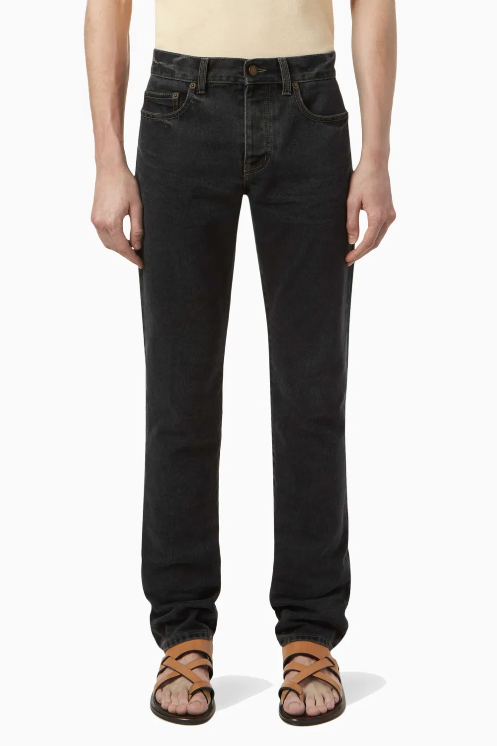 Джинсы зауженные с низкой посадкой SAINT LAURENT