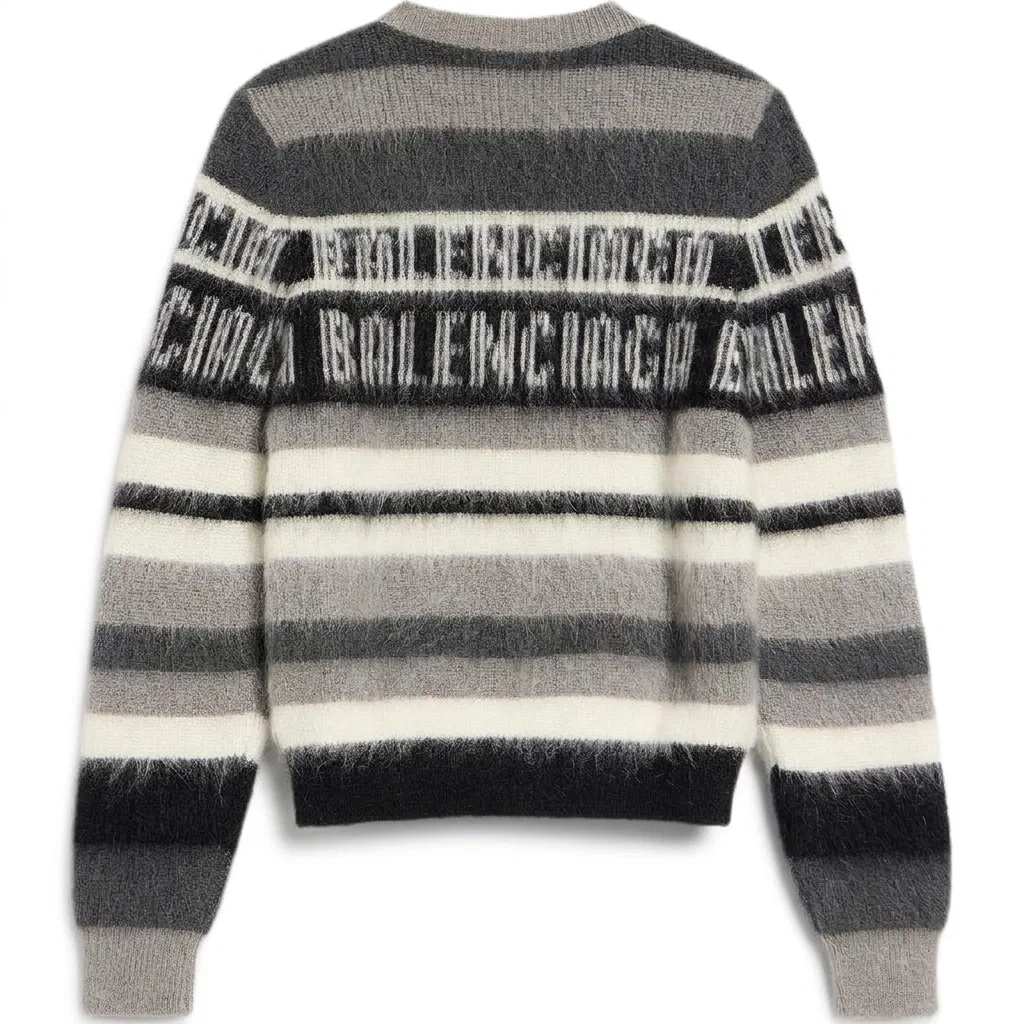Свитер детский с круглым вырезом Black & White & Gray Balenciaga — фото 3
