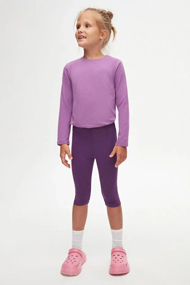Детские шорты для девочек капри с принтом Basics Lovetti, Purple