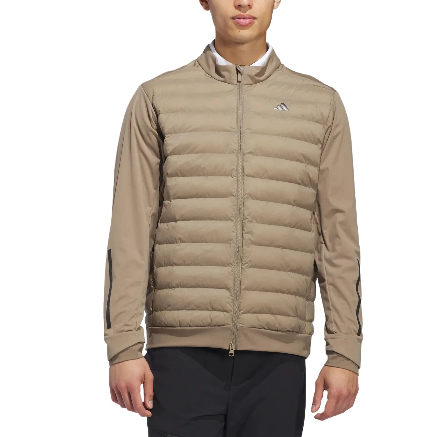 Мужская куртка-пуховик с воротником-стойкой Adidas, Dark Khaki Brown — фото 3