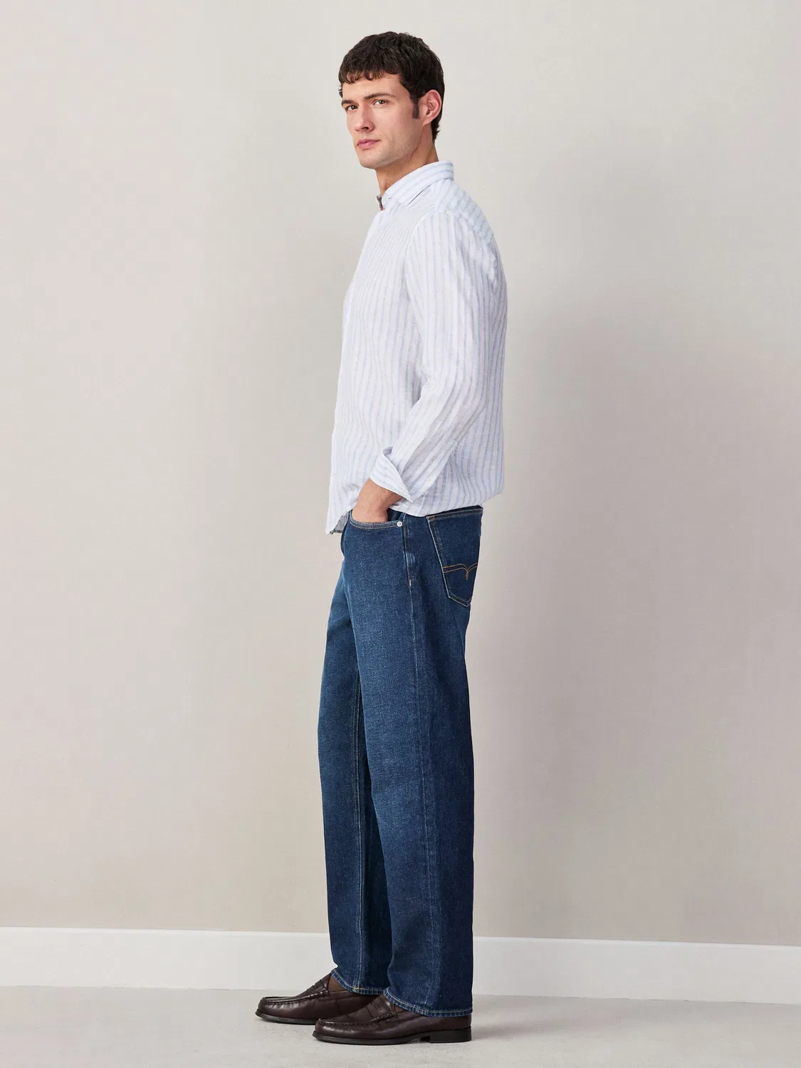 Джинсы прямого кроя, модель Straight Fit Next, темно-синие — фото 3