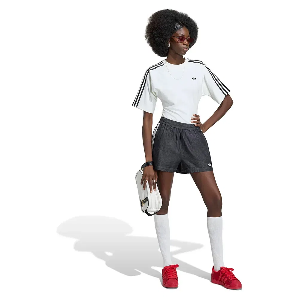 Шорты джинсовые Regular Adidas Originals, черный — фото 4