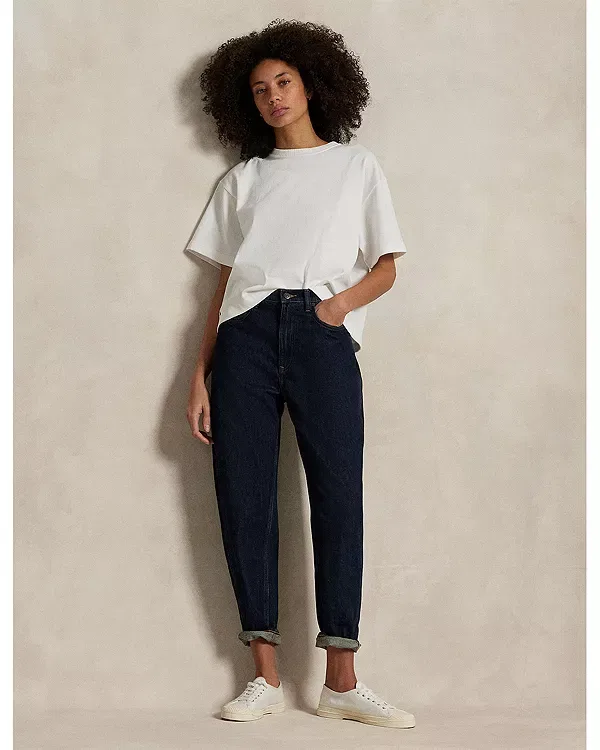 Женская футболка с круглым вырезом Relaxed Cropped Crewneck Tee Ralph Lauren, белый — фото 2