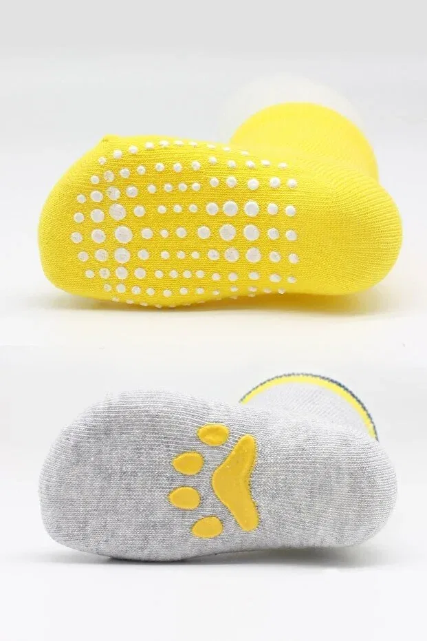 Детские носки для мальчиков и девочек с принтом 2-комплект Bibaby, Yellow Gray