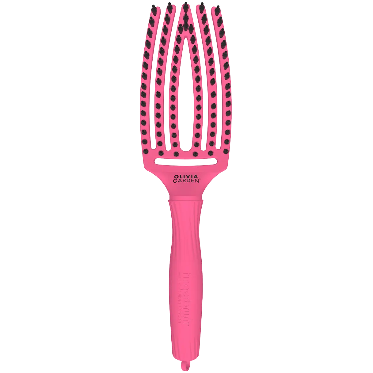 Olivia Garden Fingerbrush AMOUR средняя ярко-розовая расческа, 1 шт. — фото 2