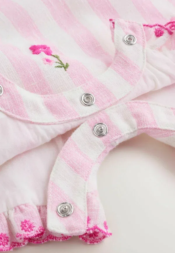 Комплект из боди и ползунков полосатый Next pink stripe, розовый — фото 4