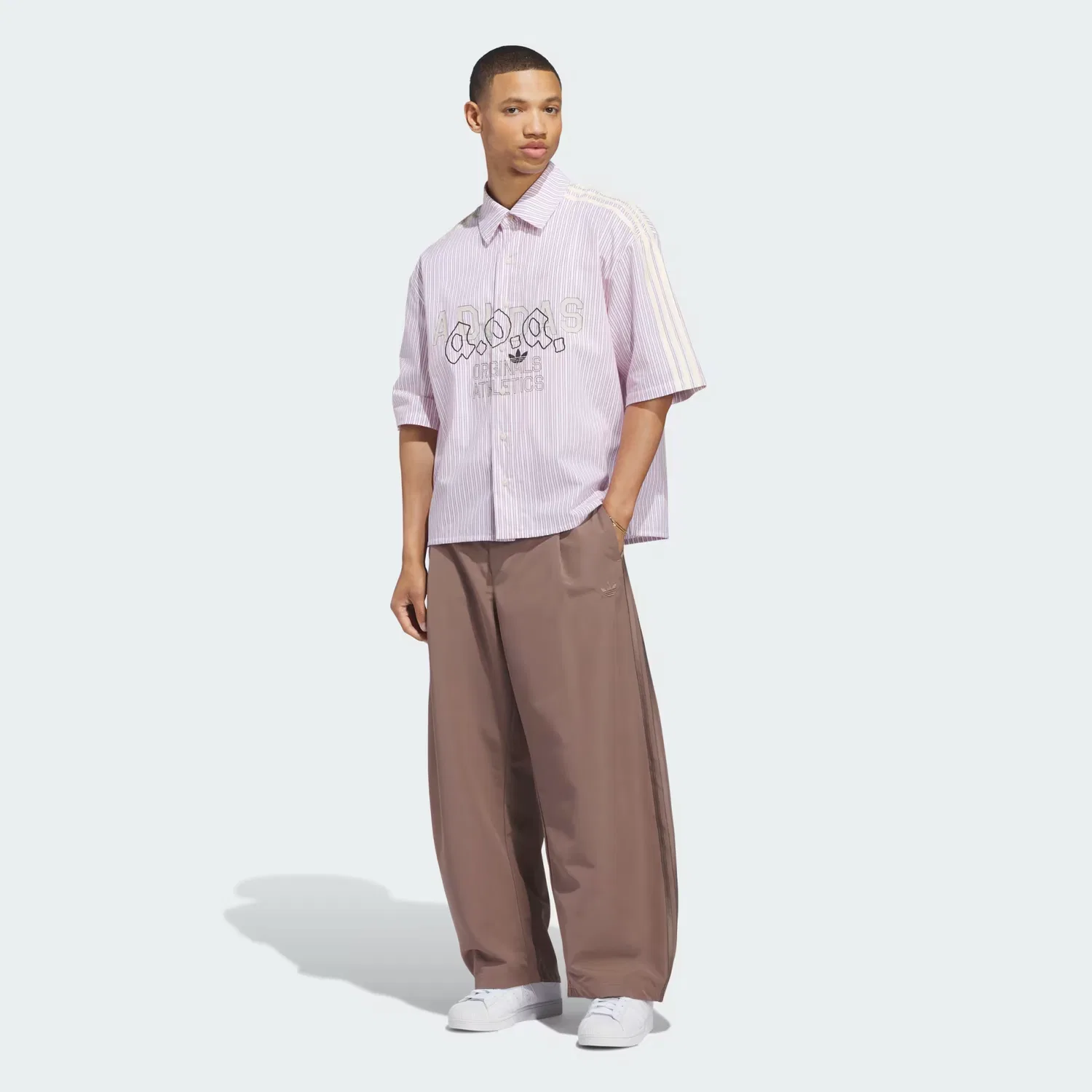 Мужские брюки свободного кроя Originals Woven Barrel Pant Adidas Originals, Trace Brown — фото 3