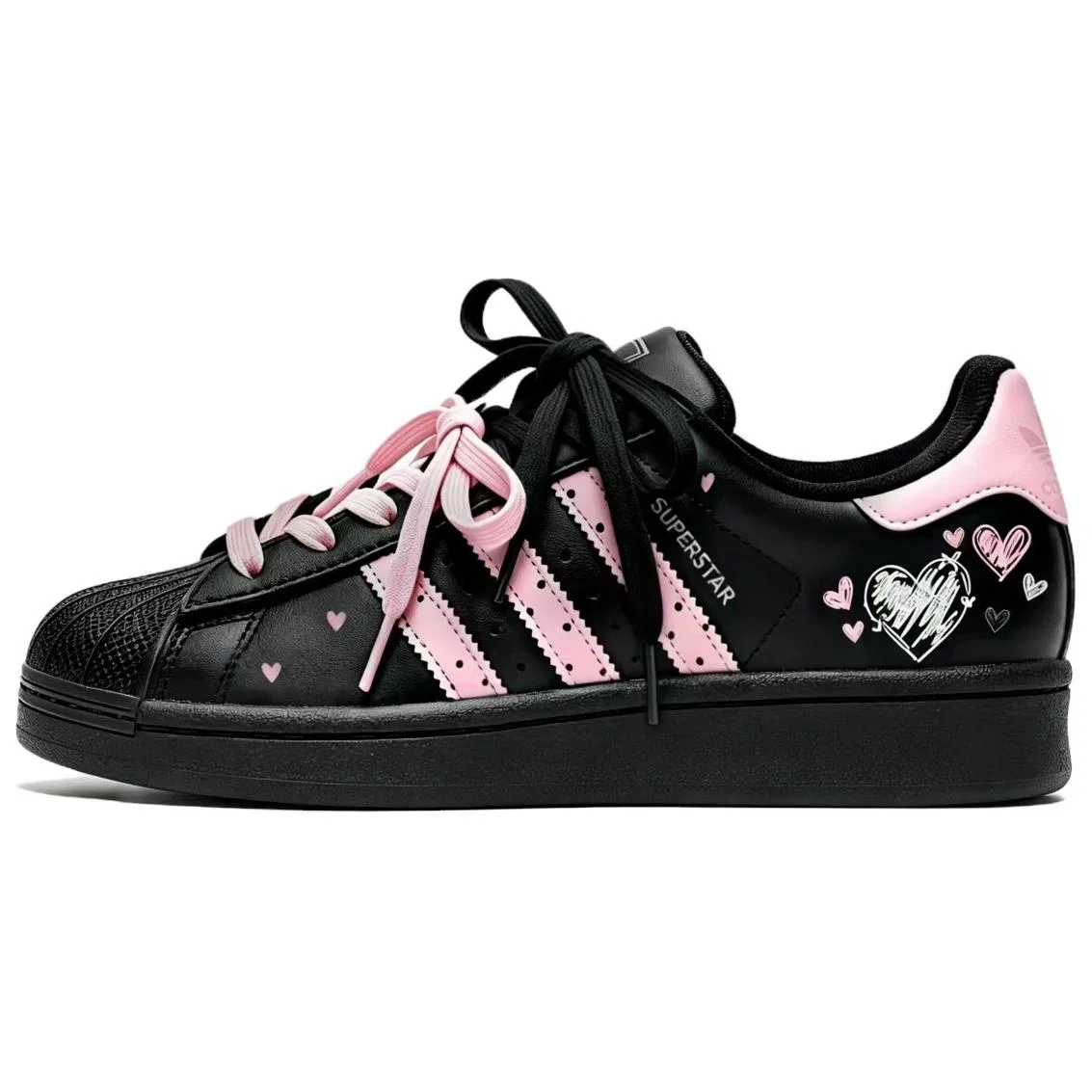 Детские кроссовки для скейтбординга с ракушечным мысом Superstar 2 Adidas Originals, Pink — фото 3