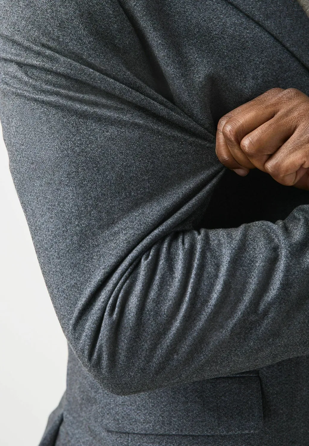 Костюмный пиджак из эластичной фланели Muscle fit motionflex - пиджак для костюма Next, Grey — фото 4