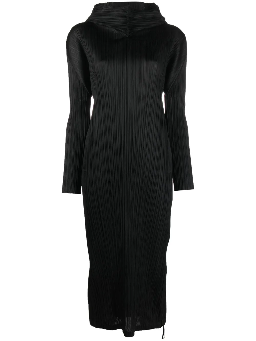 

Плиссированное платье с высоким воротником Pleats Please Issey Miyake, черный