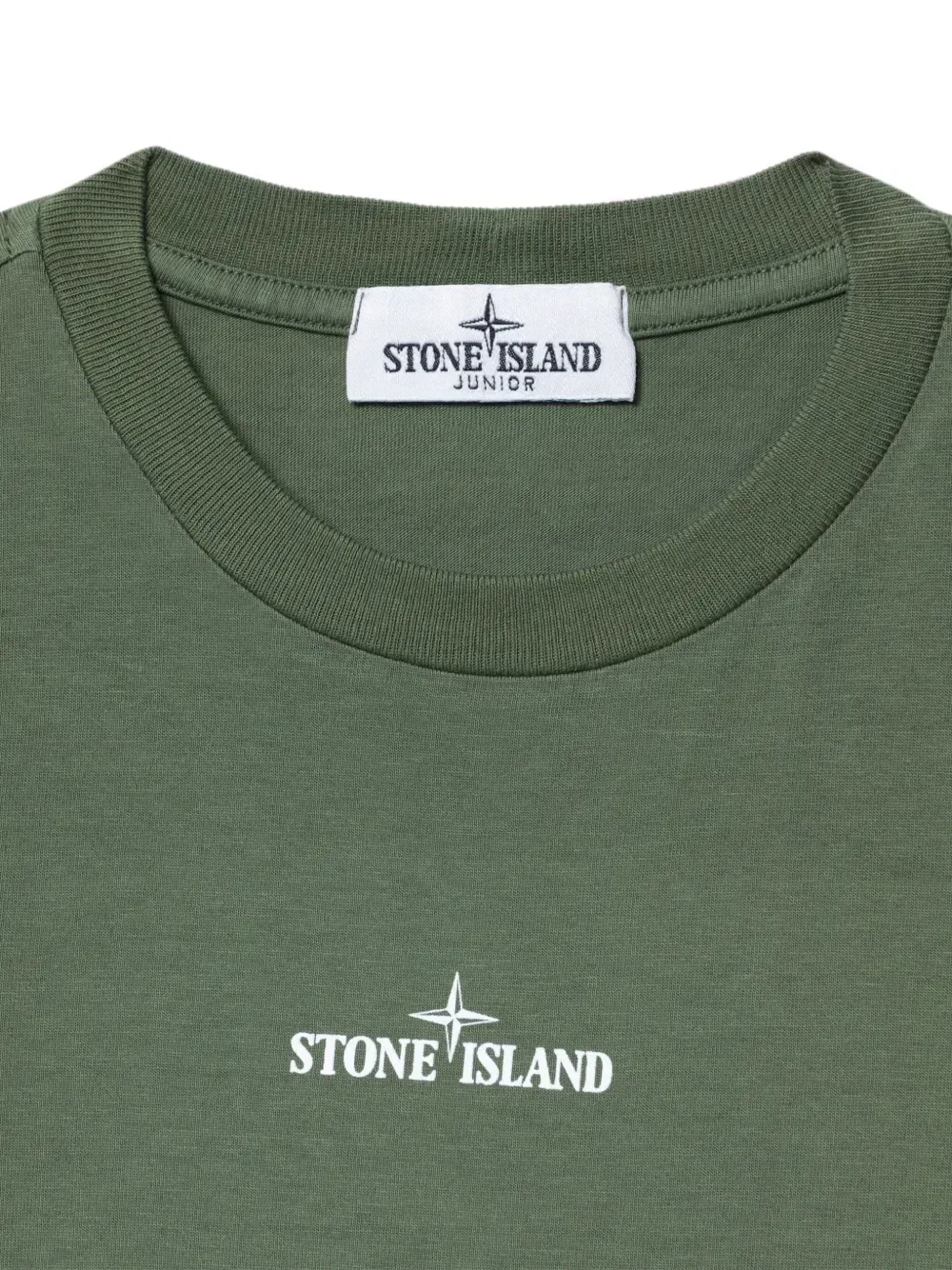 Футболка с логотипом Stone Island Junior, зеленый — фото 3