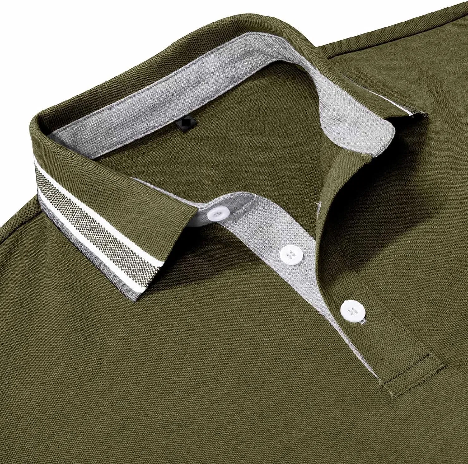 Мужская повседневная рубашка с отложным воротником Generic, Army Green — фото 4