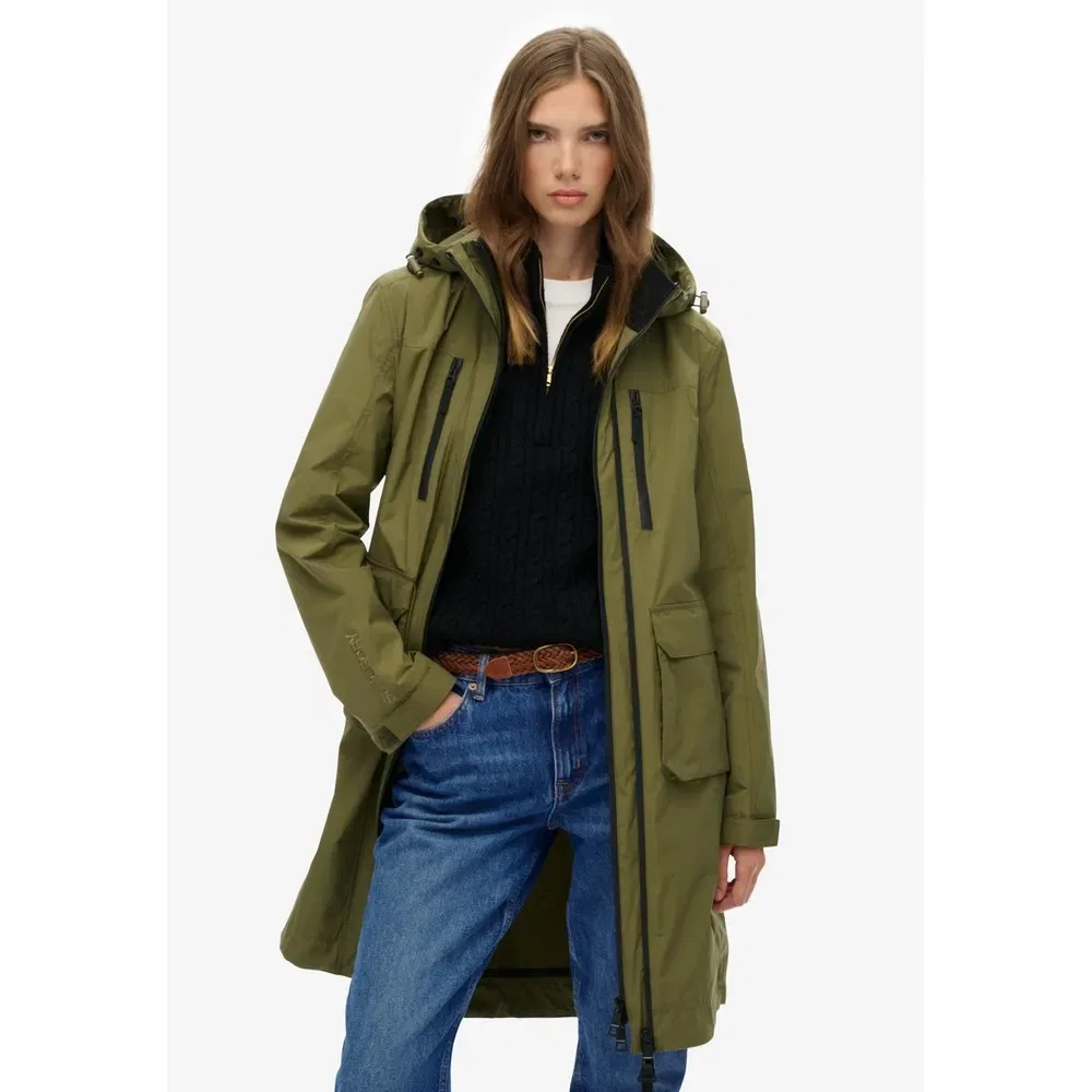 Парка Superdry Longline, зеленый — фото 3