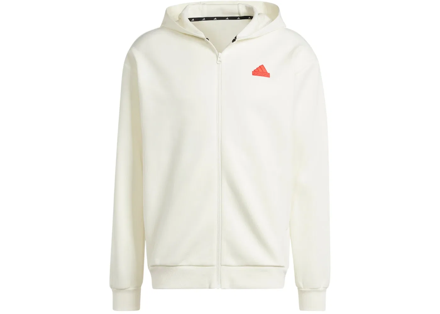 Мужская худи на молнии с капюшоном с принтом Adidas, Off White