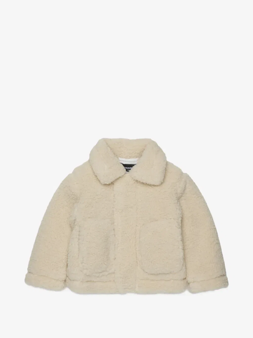 Куртка из искусственного меха с графичным принтом Dsquared2 Kids, бежевый