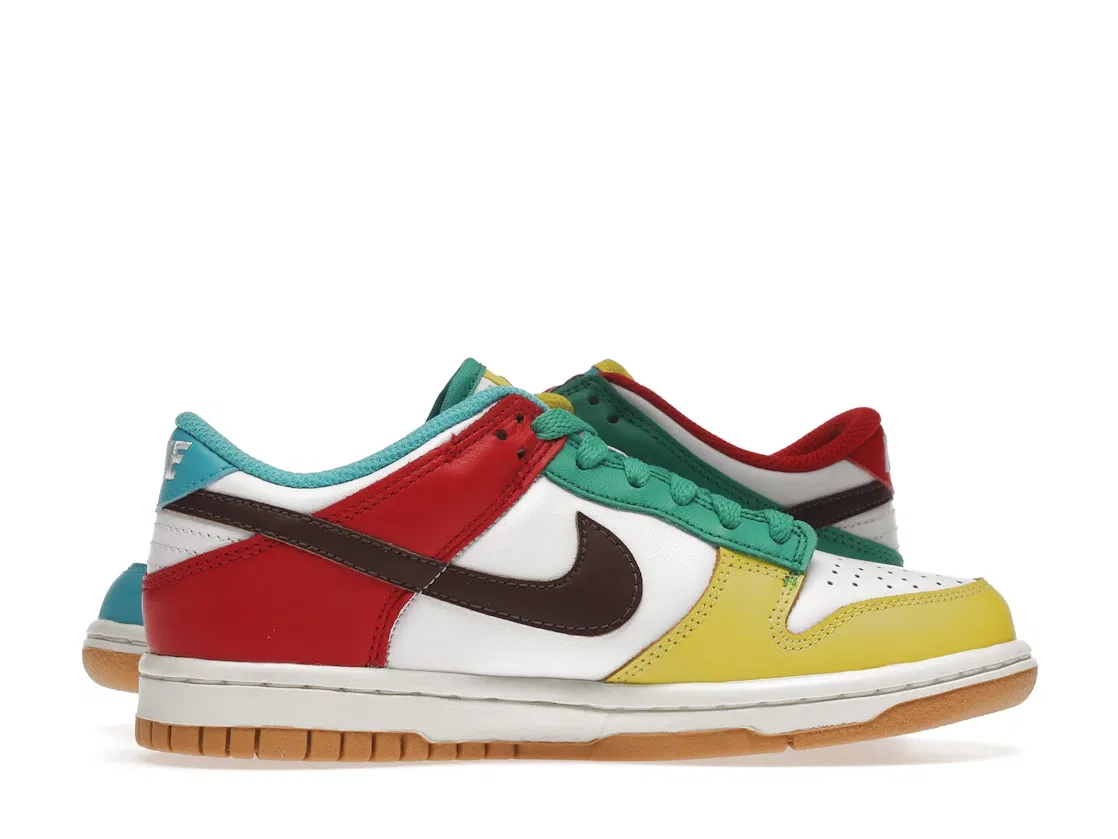 Детские кроссовки Lifestyle Nike Dunk Low, White/Light Chocolate-Roma Green — фото 3