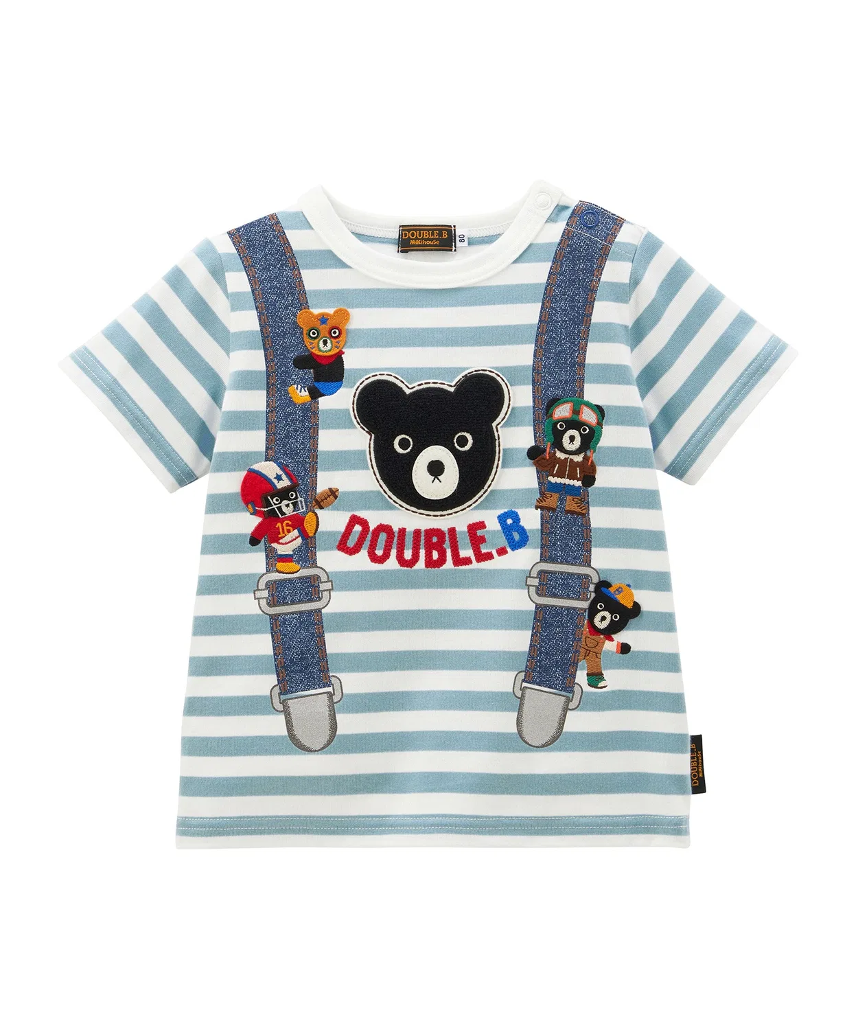 Детская футболка с принтом Саспендеры Black Bear Half Sleeve DOUBLE_B, Blue