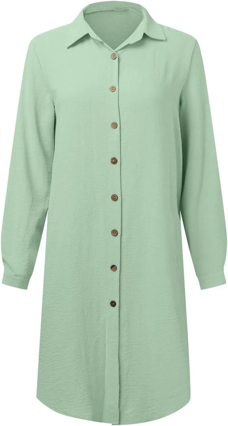 Женское свободное платье-кафтан с запахом Generic, Green — фото 3