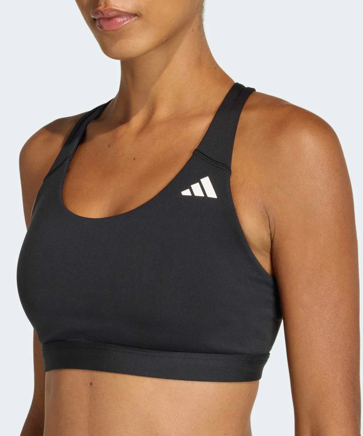 Женский спортивный бюстгальтер средняя поддержка Climacool Optime Essentials Workout Medium Support Bra Adidas, Black — фото 4