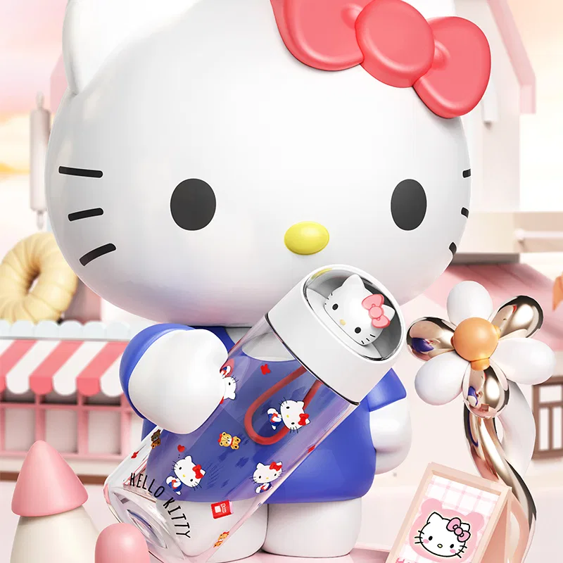 Кружка для питья с принтом Kuromi Sanrio, 500 мл, с сумкой и стикером, Black — фото 3