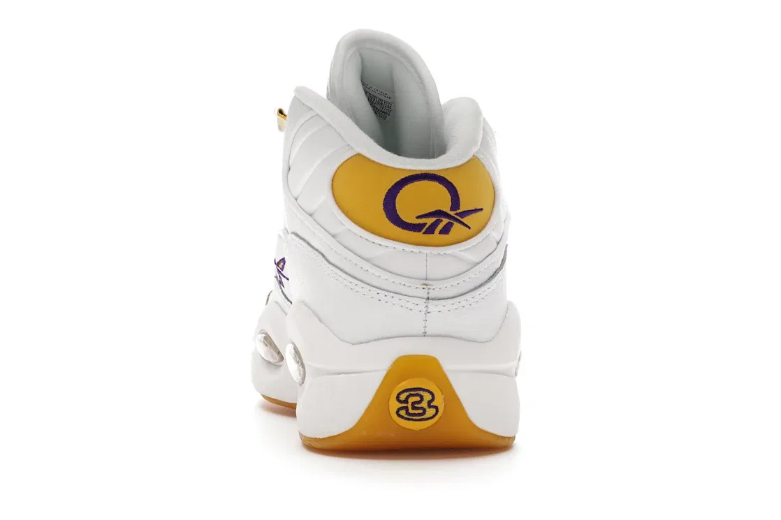 Детские кроссовки Lifestyle Reebok Question Mid Yellow Toe Reebok, White/Yellow-Ultraviolet — фото 4