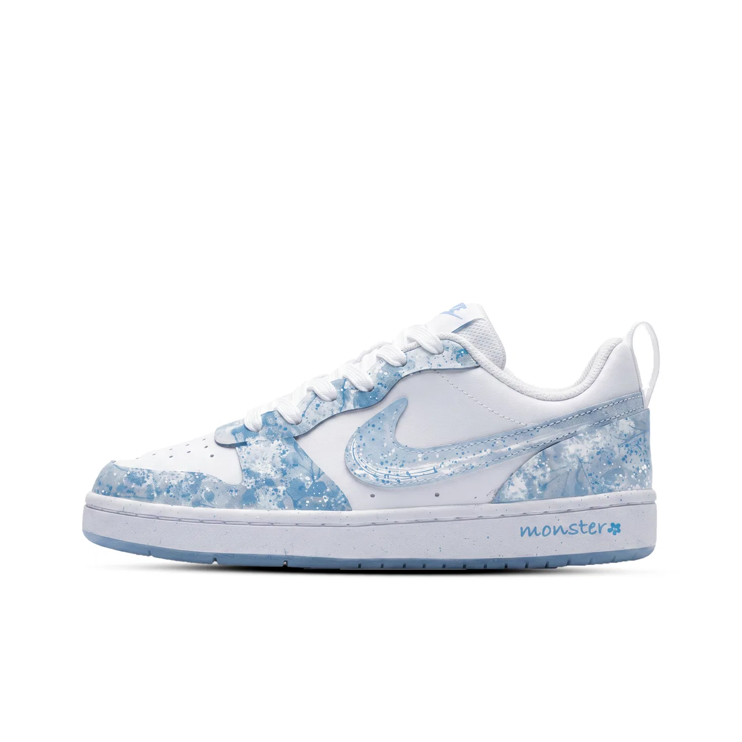 Женские кроссовки для скейтбординга с принтом Court Vision Kids Nike, White Gray — фото 3
