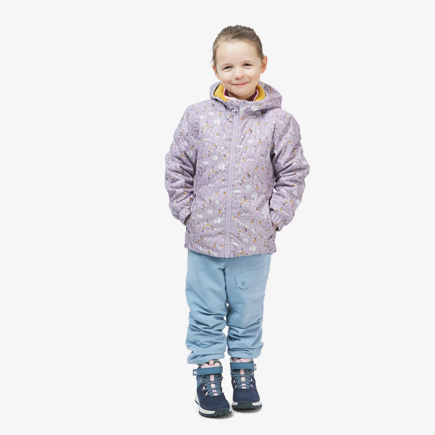 Детская зимняя куртка водонепроницаемая Winterjacke Kinder wasserdicht - 100 Quechua, Violett — фото 2