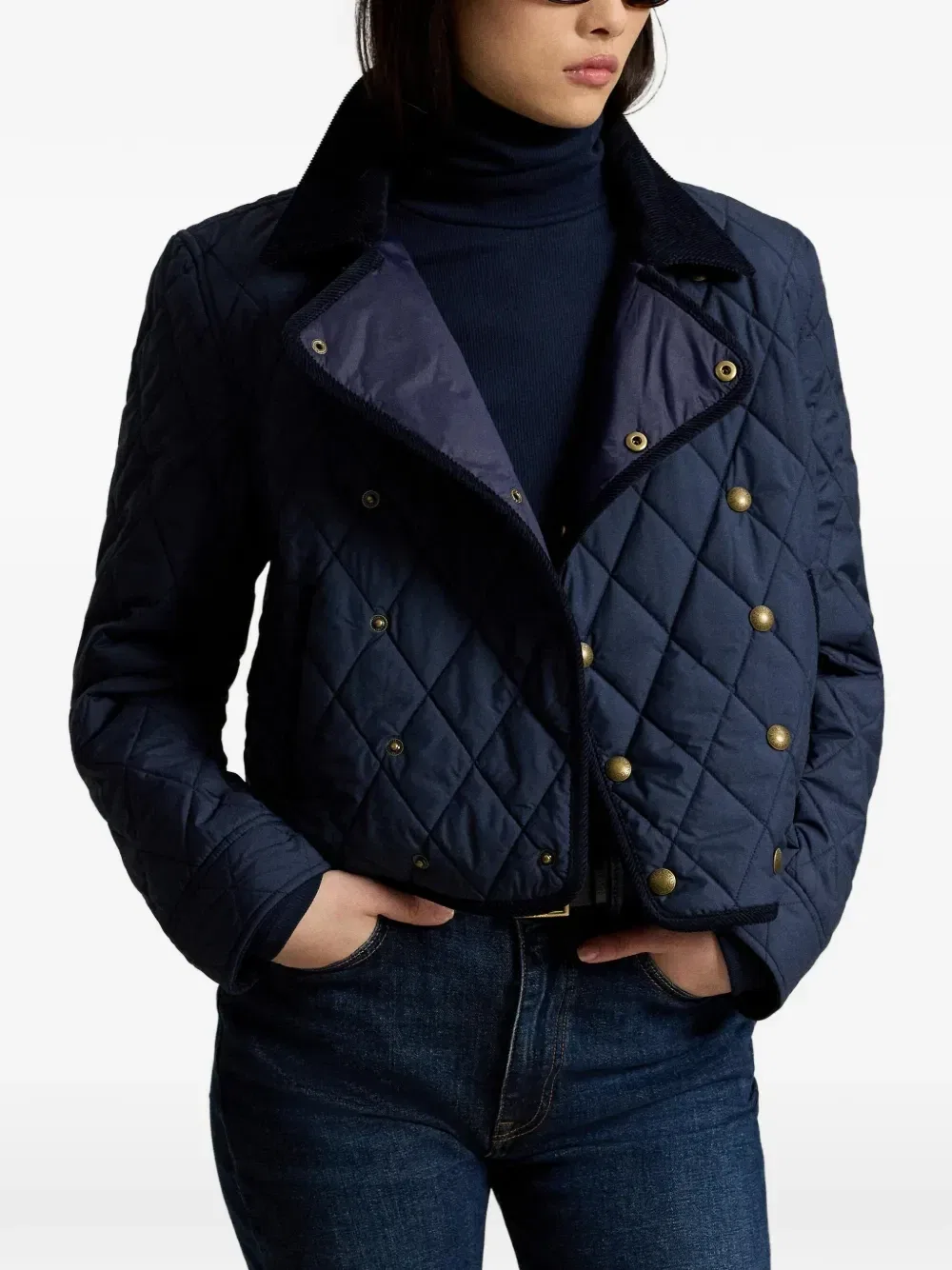 Двубортная стеганая куртка POLO RALPH LAUREN, синий — фото 4