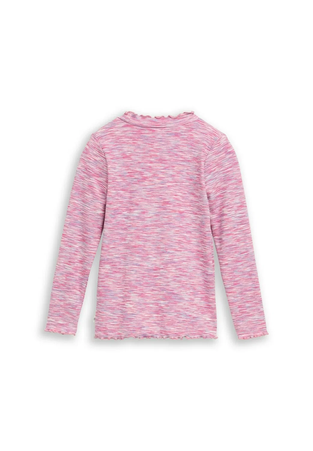 Футболка langarmshirt меланж-оптик - джемпер Tom Tailor, Pink Space Dye Texture — фото 2
