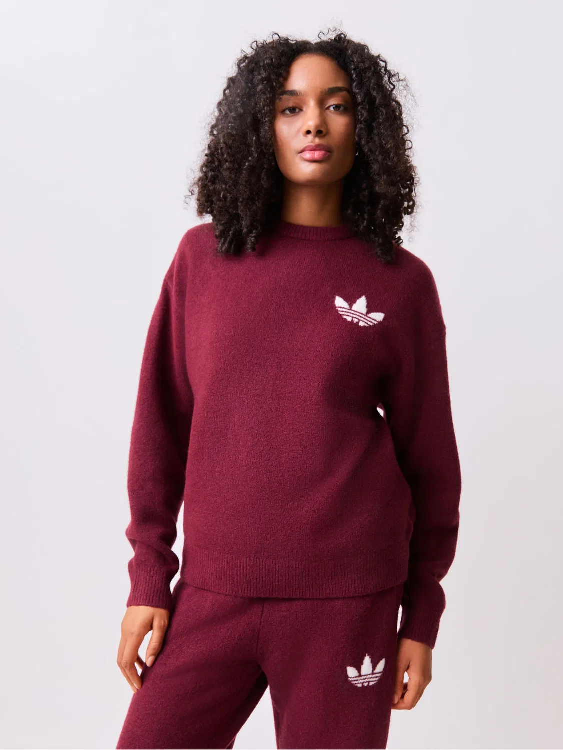 Свитер вязаный, свободная посадка, adidas Originals, красный
