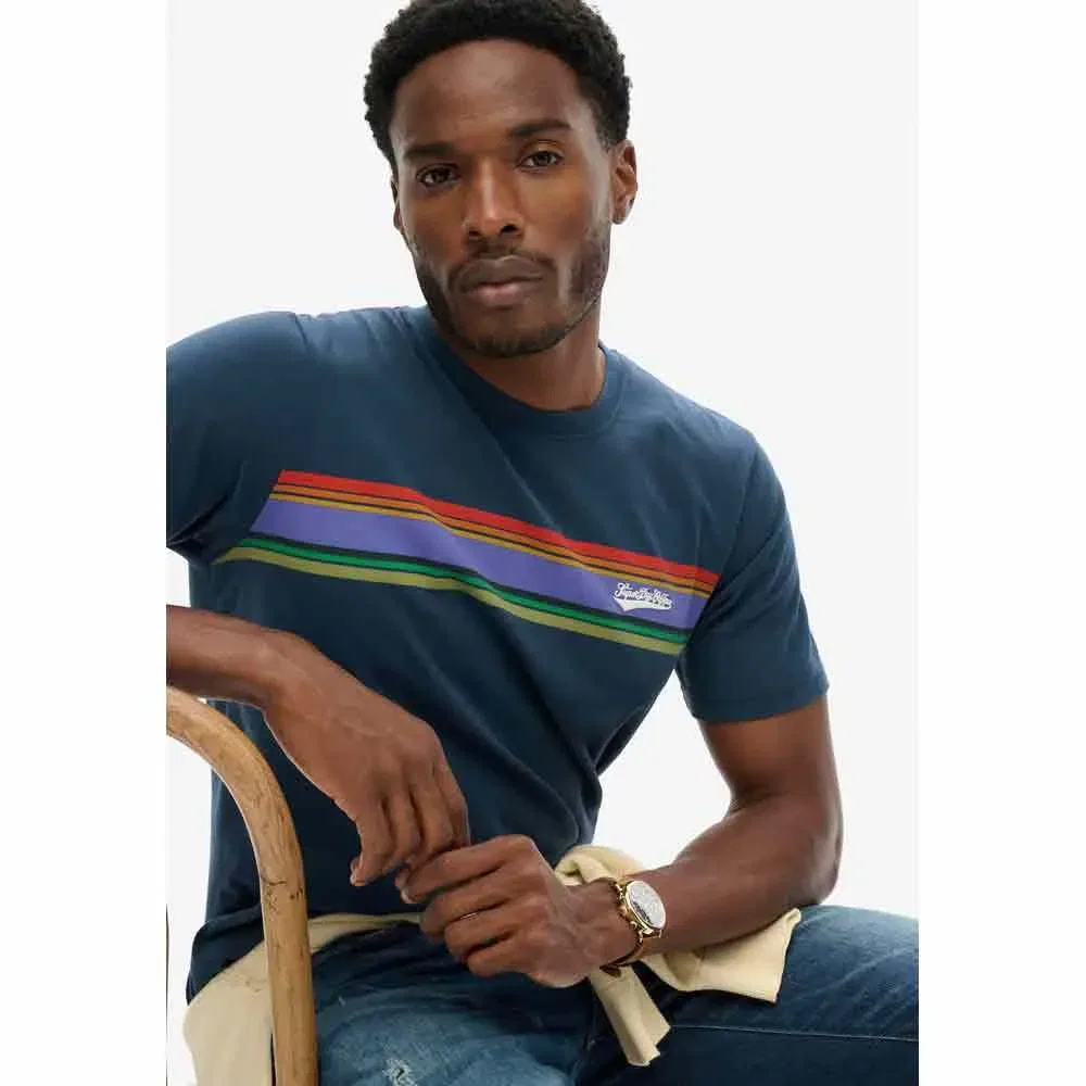 Футболка с коротким рукавом Outdoor Stripe Logo Rlxd Superdry, синий — фото 4
