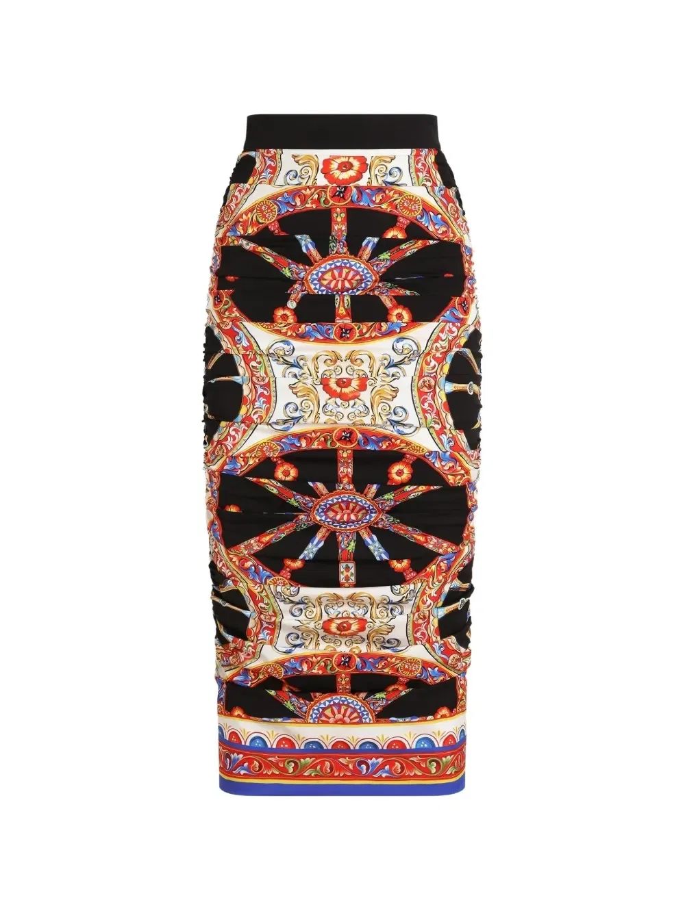 Юбка миди с принтом Carretto Dolce & Gabbana, черный
