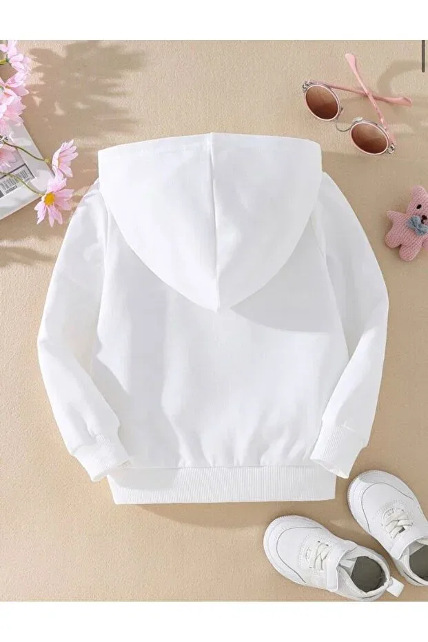 Детские свитшот для девочек с принтом Sweet Teddy Bear Printed, Generic Brands, White — фото 2
