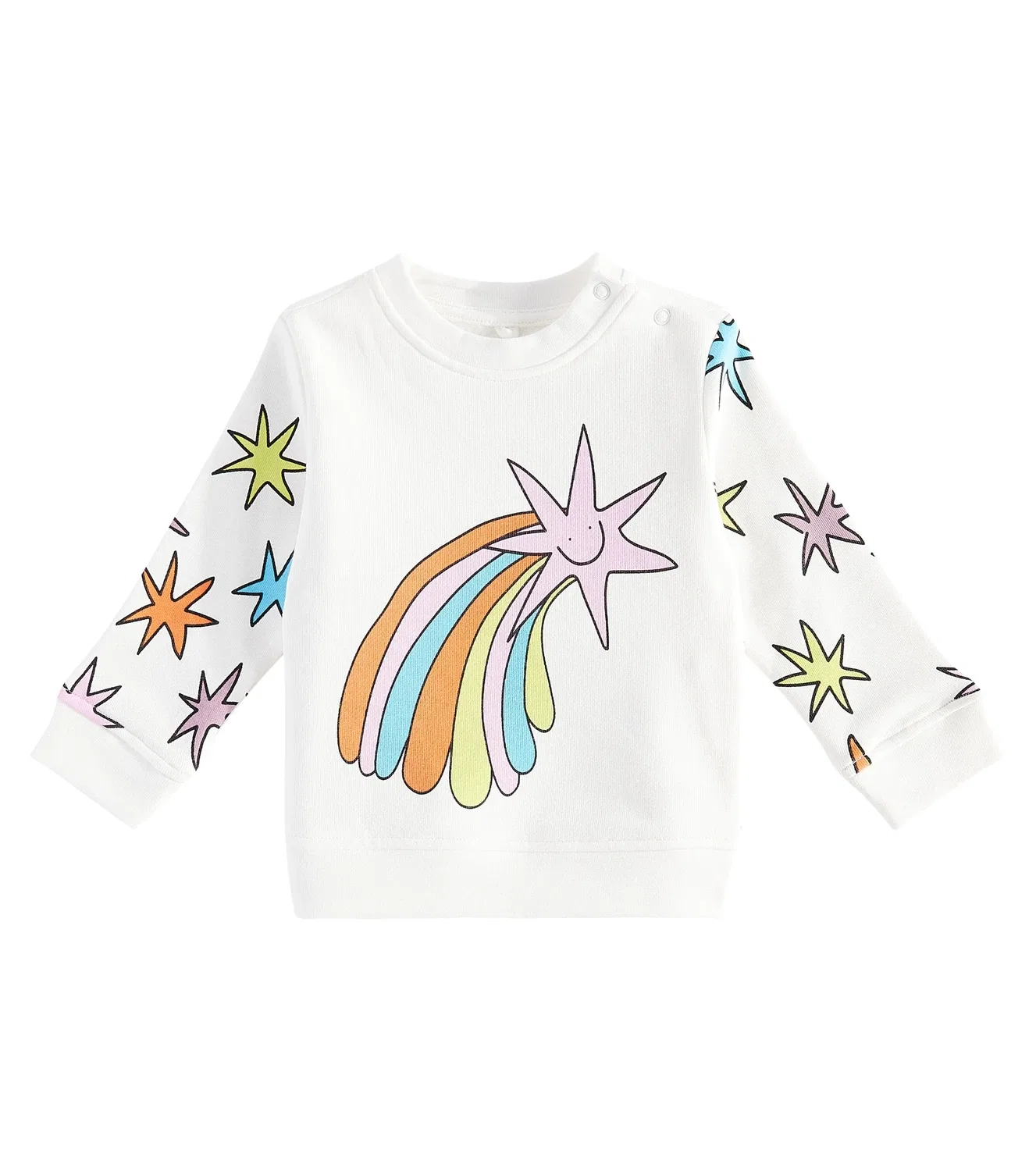Детский свитшот хлопковый с принтом Stella Mccartney Kids, белый
