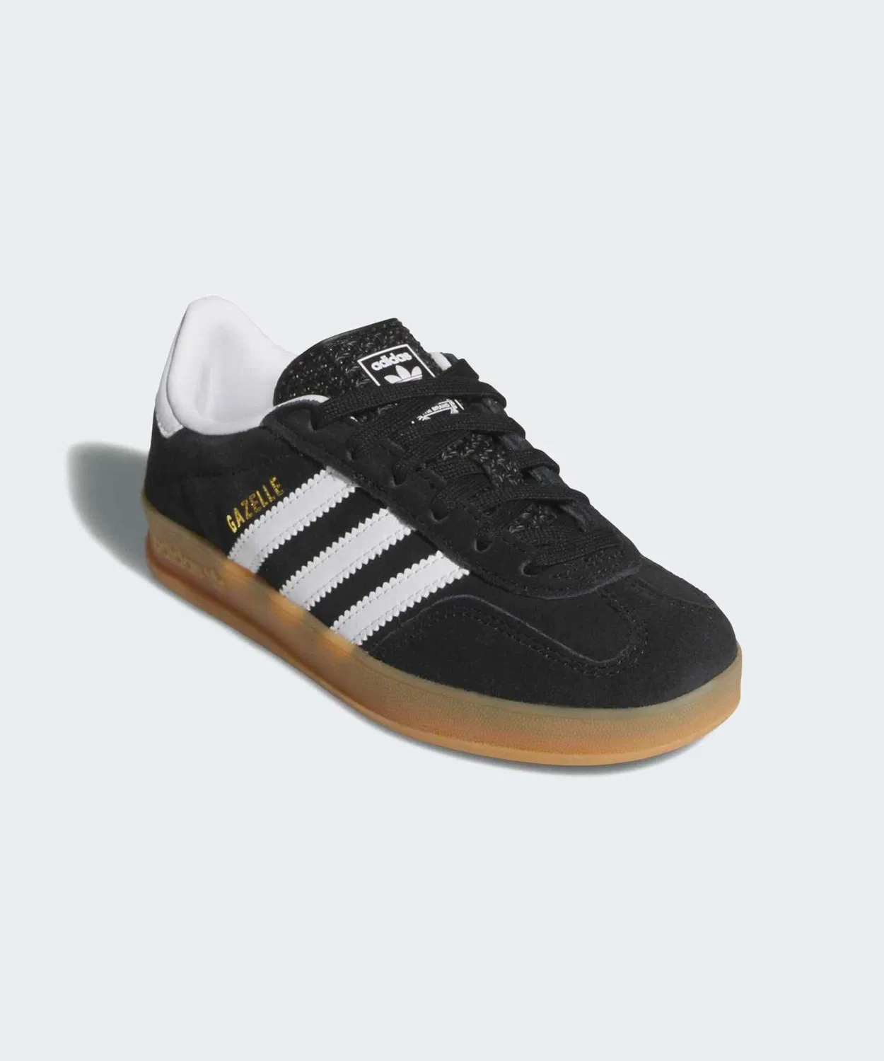Детские кроссовки из замши с полупрозрачной подошвой GAZELLE INDOOR Adidas, Black — фото 4