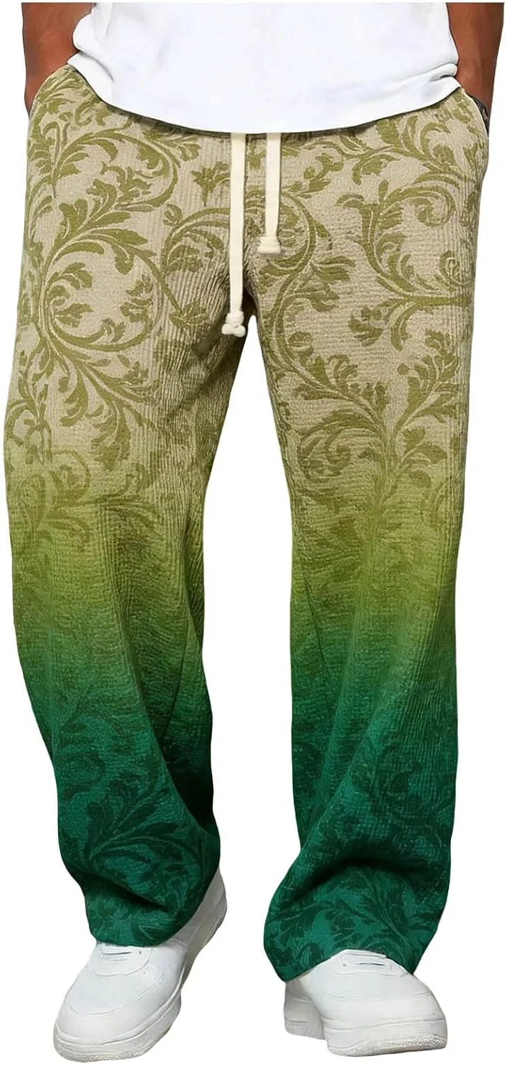 Мужские спортивные брюки свободного кроя с градиентом, Multicolor-01