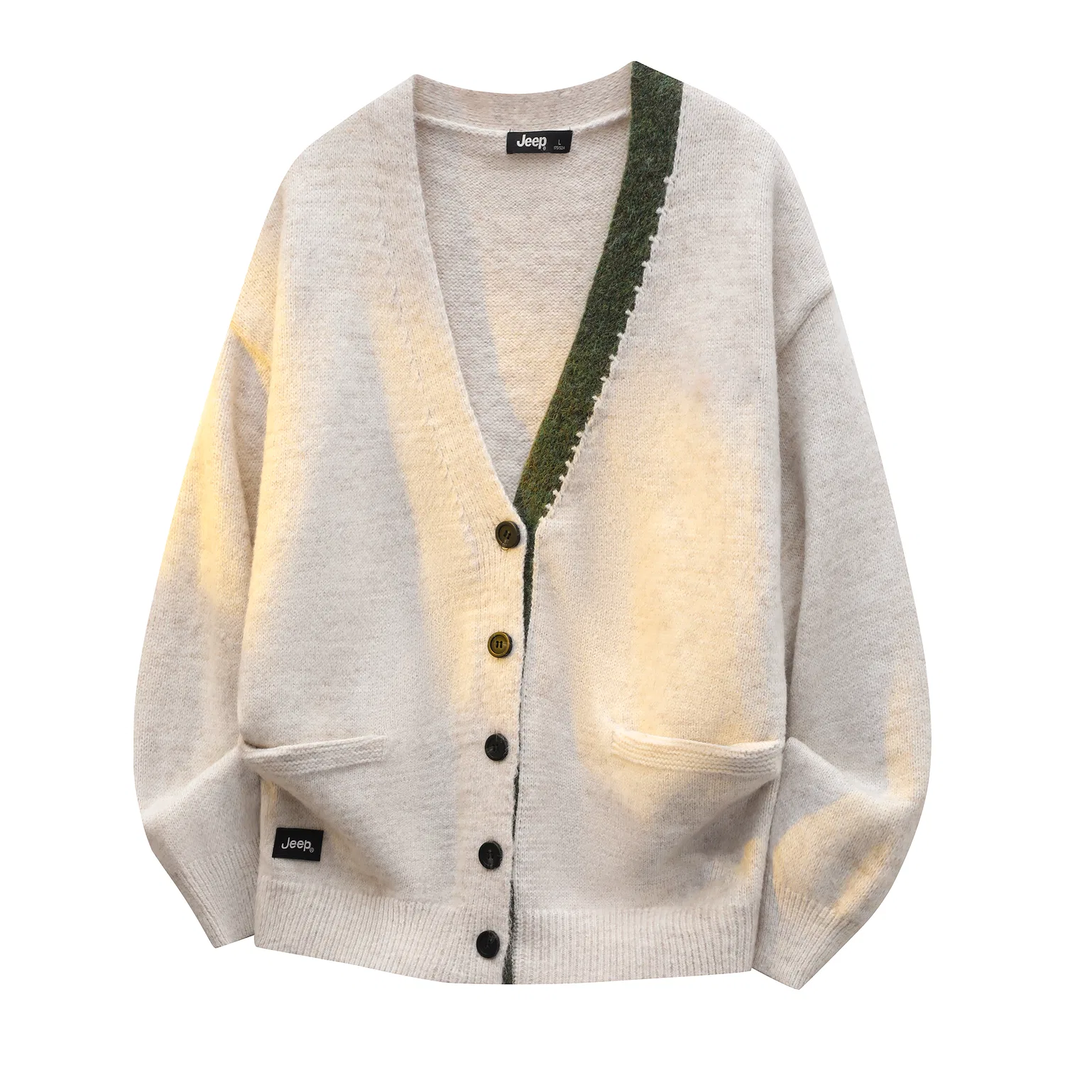 Детский свитер с V-образным вырезом утепленный Jeep Leisure Collection, Light Gray — фото 3