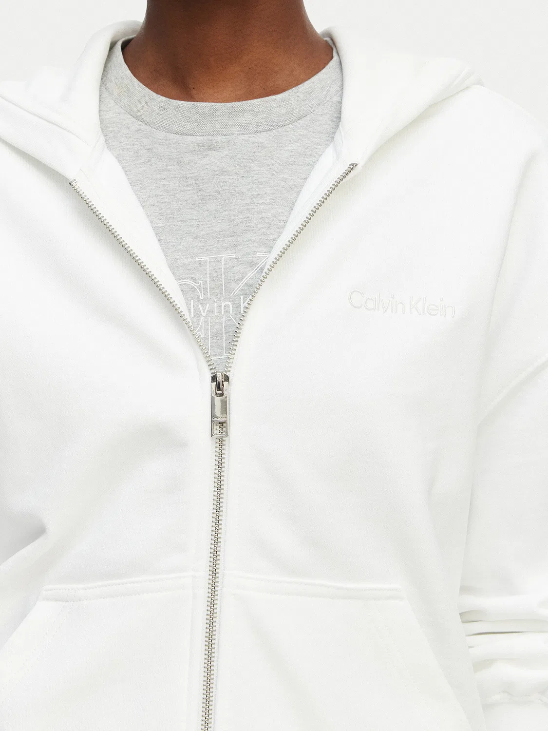 Женский свитшот свободного кроя Calvin Klein, белый — фото 4